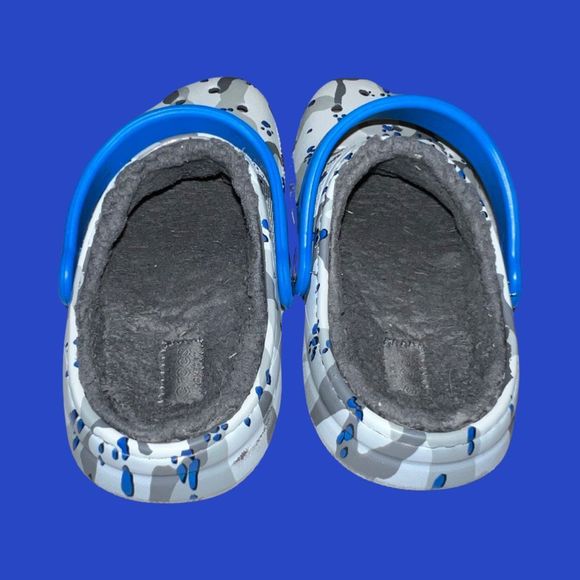 Little Kids Blue Camo Crocs CLASSIC LINED Crocband Clog Size J 2 - Picture 3 of 7